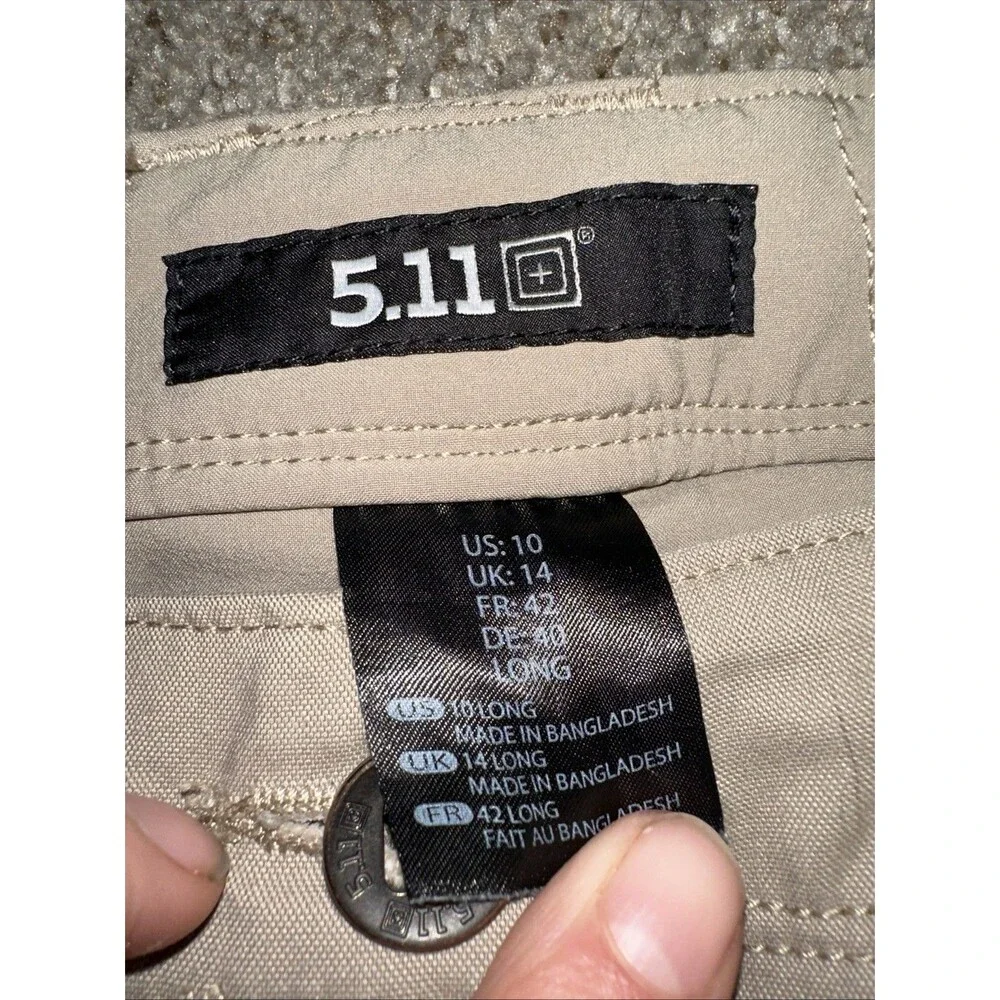5.11 Tactical Women's Beige Cargo Pants Size 10 Long. Zip Pockets Outdoors. - Picture 2 of 7
